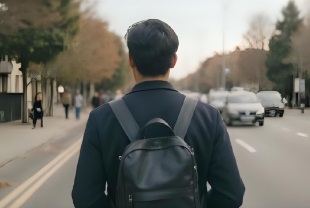 通勤する男性