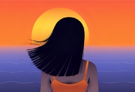 後姿の女性