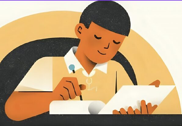 勉強をする少年